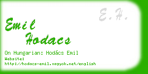 emil hodacs business card